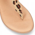 New ANIMAL PRINT leather sandal shoes Gladiator style for toddler girls.