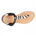 New ANIMAL PRINT leather sandal shoes Gladiator style for toddler girls.