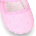 PLUMETI Cotton canvas BABY Mary Janes with velcro strap in pastel colors.