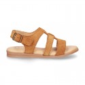 SUEDE leather T-Strap sandal shoes for toddler girls.