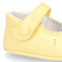 New Little Mary Jane shoes with velcro strap for babies in leather in seasonal colors.