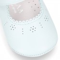 New Little Mary Jane shoes with velcro strap for babies in leather in seasonal colors.