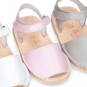 New SOFT NACAR leather Menorquina sandals with velcro strap.