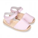 New SOFT NACAR leather Menorquina sandals with velcro strap.