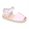 New SOFT NACAR leather Menorquina sandals with velcro strap.