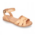 New Cowhide leather BRAIDED sandal shoes for toddler girls.