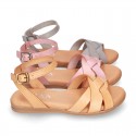 New Cowhide leather BRAIDED sandal shoes for toddler girls.