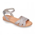 New Cowhide leather BRAIDED sandal shoes for toddler girls.