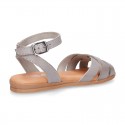 New Cowhide leather BRAIDED sandal shoes for toddler girls.