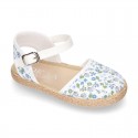 New FLOWERS Cotton canvas little espadrille shoes for girls.