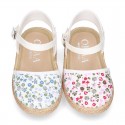 New FLOWERS Cotton canvas little espadrille shoes for girls.