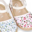 New FLOWERS Cotton canvas little espadrille shoes for girls.