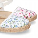 New FLOWERS Cotton canvas little espadrille shoes for girls.