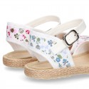 New FLOWERS Cotton canvas little espadrille shoes for girls.