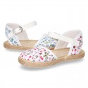 New FLOWERS Cotton canvas little espadrille shoes for girls.