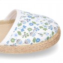 New FLOWERS Cotton canvas little espadrille shoes for girls.