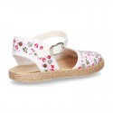 New FLOWERS Cotton canvas little espadrille shoes for girls.