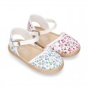 New FLOWERS Cotton canvas little espadrille shoes for girls.