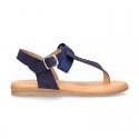 New Suede leather sandal shoes Gladiator style with BOW for toddler girls.