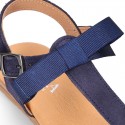 New Suede leather sandal shoes Gladiator style with BOW for toddler girls.