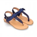 New Suede leather sandal shoes Gladiator style with BOW for toddler girls.