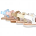 Baby Menorquina sandal shoes in patent leather.