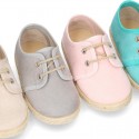 New Serratex canvas Laces up shoes espadrille style in pastel colors.