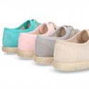 New Serratex canvas Laces up shoes espadrille style in pastel colors.