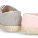 New Serratex canvas Laces up shoes espadrille style in pastel colors.