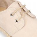 New Serratex canvas Laces up shoes espadrille style in pastel colors.