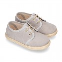 New Serratex canvas Laces up shoes espadrille style in pastel colors.