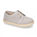 New Serratex canvas Laces up shoes espadrille style in pastel colors.