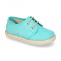 New Serratex canvas Laces up shoes espadrille style in pastel colors.