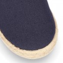 Kids Cotton canvas SLIP ON Espadrille shoes with elastic bands and SQUARE design.