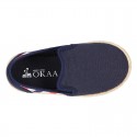 Kids Cotton canvas SLIP ON Espadrille shoes with elastic bands and SQUARE design.