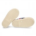 Kids Cotton canvas SLIP ON Espadrille shoes with elastic bands and SQUARE design.