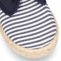 Kids Cotton canvas LACES UP shoes Espadrille style with STRIPES design.