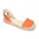 Suede leather espadrille shoes Valenciana style.