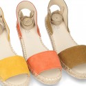 Suede leather espadrille shoes Valenciana style.