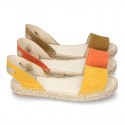 Suede leather espadrille shoes Valenciana style.