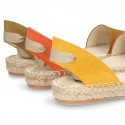 Suede leather espadrille shoes Valenciana style.