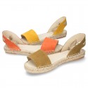 Suede leather espadrille shoes Valenciana style.