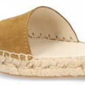 Suede leather espadrille shoes Valenciana style.