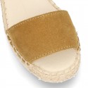 Suede leather espadrille shoes Valenciana style.