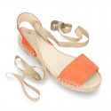 Suede leather espadrille shoes Valenciana style.