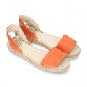 Suede leather espadrille shoes Valenciana style.