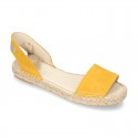 Suede leather espadrille shoes Valenciana style.