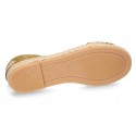 Suede leather espadrille shoes Valenciana style.