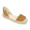 Suede leather espadrille shoes Valenciana style.