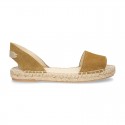 Suede leather espadrille shoes Valenciana style.